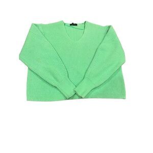 TAHARI LIMON GREEN Cropped knit sweater size M